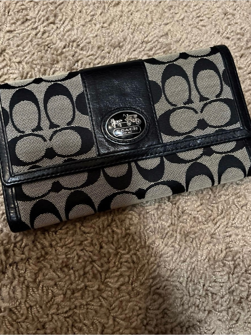 Coach Black Signature  Wallet